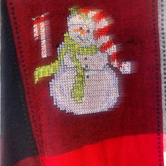 Dress barn size 3X Christmas plaid holiday button down plus size cross stitched - Picture 2 of 13